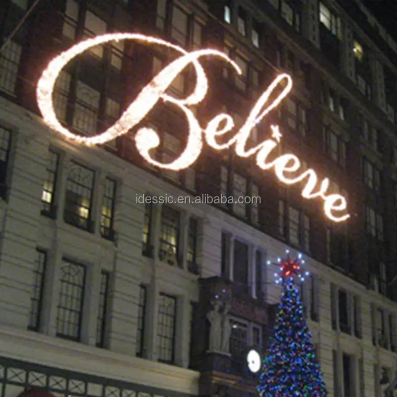 Outdoor illuminato chiesa segni LED di amore di pace gioia di <span class=keywords><strong>credere</strong></span> segni di Natale del LED per la luce di via di Natale Di commercio display