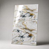 Rouleau de film décoratif moderne en PVC brillant, imperméable, imprimé veine dorée, effet marbre blanc, pour usage domestique et de divertissement