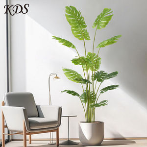 ดอกไม้ประดิษฐ์พลาสติกสำหรับตกแต่งสำนักงานต้น<span class=keywords><strong>บอน</strong></span>ไซมอนสเตราประดับพื้นผ้าไหม<span class=keywords><strong>สี</strong></span>น้ำมันใบไม้พลาสติก - Product Image 3