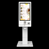 Borne Libre-Service sur Pied à Écran Tactile 32/23.6/21.5 Pouces pour Terminal de Paiement, Affichage Numérique et Prise de Commande, Système POS pour Restaurant
