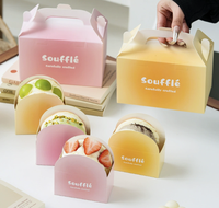 Boîtes d'emballage en papier enduit biodégradable pliables personnalisées pour bagels, croissants et desserts avec options de logo