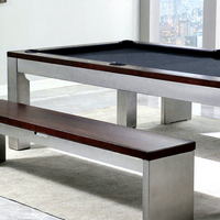 Table de billard multi-jeux et de salle à manger en bois massif de 6 à 9 pieds, avec poches en cuir, qualité tournoi, couleurs personnalisables pour le divertissement à domicile