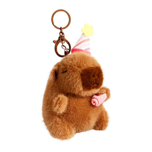 Porte-clés léger Capybara doux animaux mignons jouets en peluche poupées en peluche Collection sac d'accessoires avec porte-clés pour anniversaire Capibaras - Product Image 6