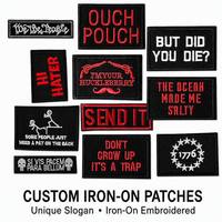 Lot de patchs morale amusants certifiés CE, avec slogans humoristiques, 3D haute densité, thermocollants à boucle et crochets pour sacs, vestes et chapeaux