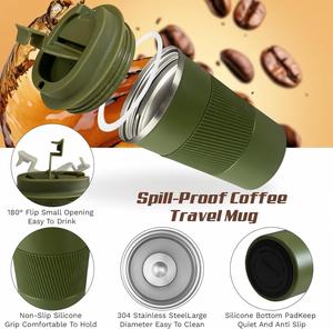 Custom logo Vacuum Insulated Tumblers Ceramic Liner Stainless Steel Travel Coffee Mug Leak-Proof <b>Reusable</b> Coffee <b>Cup</b> with Lid - Product Image 4