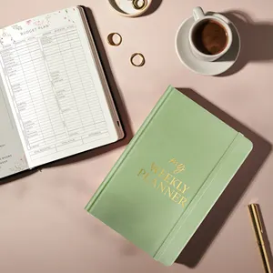 LABON Daily Goals Impresión personalizada Regalo de lujo Cubierta de tela láctea Cuaderno Planificador semanal sin fecha