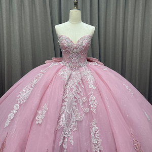 Magnifique <span class=keywords><strong>robe</strong></span> <span class=keywords><strong>de</strong></span> bal rose à épaules dénudées, ornée <span class=keywords><strong>de</strong></span> perles, pour filles, <span class=keywords><strong>robe</strong></span> <span class=keywords><strong>de</strong></span> Quinceañera, longueur au sol, traîne chapelle, dentelle, <span class=keywords><strong>robe</strong></span> <span class=keywords><strong>de</strong></span> <span class=keywords><strong>soirée</strong></span> <span class=keywords><strong>vintage</strong></span> - Product Image 3