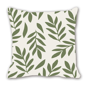 Custom-made modern green Instagram-style <b>throw</b> pillows with floral abstract designs. - Product Image 4