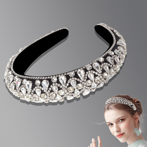 Serre-tête en cristal Hua Liyu pour femme, style baroque, accessoire de cheveux en strass, coiffe de mariée - Product Image 3