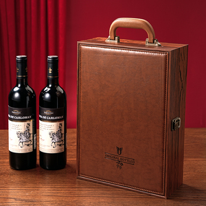 Boîte Cadeau en <span class=keywords><strong>Bois</strong></span> Faite à la Main pour Vin Rouge, Estampage Or, Élégante, pour Bouteilles Simples ou Doubles, avec Poignée, Logo Personnalisé, Vente en Gros - Product Image 5