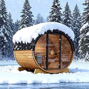 Sauna rond d'extérieur, bien-être, détox, spa, fenêtre panoramique à bulles, sauna en forme de baril, jardin, cour, thérapie - Product Image 3
