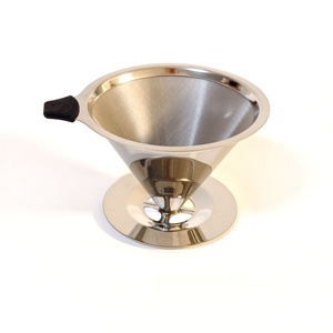 Filtre à café portable de style américain en acier inoxydable 304 à double couche, capacité de 300 ml, réutilisable, écologique, entonnoir en maille conique - Product Image 2