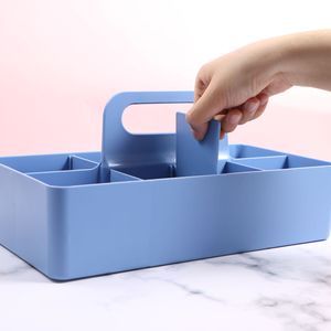 Plastic Storage Box Rectangle Blue Green White Office Organizer <b>Desk</b> Cosmetic Storage Bin Portable Holder for Miscellaneous - Product Image 2