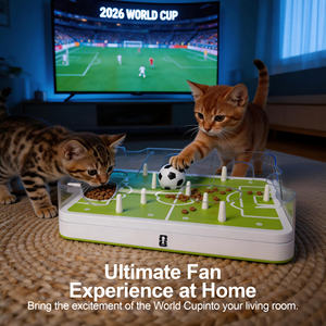 Jouet interactif pour animaux de compagnie sous licence officielle de la Coupe du monde <span class=keywords><strong>FIFA</strong></span>, distributeur de friandises pour chat en forme de terrain de football, labyrinthe de friandises pour réduire l'ennui - Product Image 1