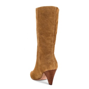 <span class=keywords><strong>Bottes</strong></span> <span class=keywords><strong>mi</strong></span>-mollets à talon conique en faux <span class=keywords><strong>daim</strong></span> marron bout pointu dames <span class=keywords><strong>bottes</strong></span> courtes au genou grande taille botte femme - Product Image 2