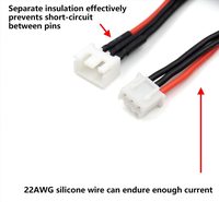 Adaptateur de câble d'extension de chargeur d'équilibre de batterie RC JST-XH 2S/3S/4S/5S/6S pour drone avec matériau en silicone, longueur personnalisée