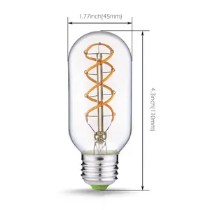 Antik Edison LED Filament ampul 2W T45 düşük voltaj 24V AC/DC güç kaynağı plastik cam uyumlu E14 E14 üs otomatik ev kullanımı