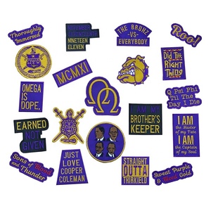 Presse à chaud personnalisée broderie Chenille Aka fraternité et sororité Patch fer sur Zeta Phi Beta chapeau patchs pour casquette de camionneur