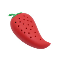 Filtre à épices en silicone de haute qualité en forme de piment, infuseur à thé et herbes avec couleur et logo personnalisables