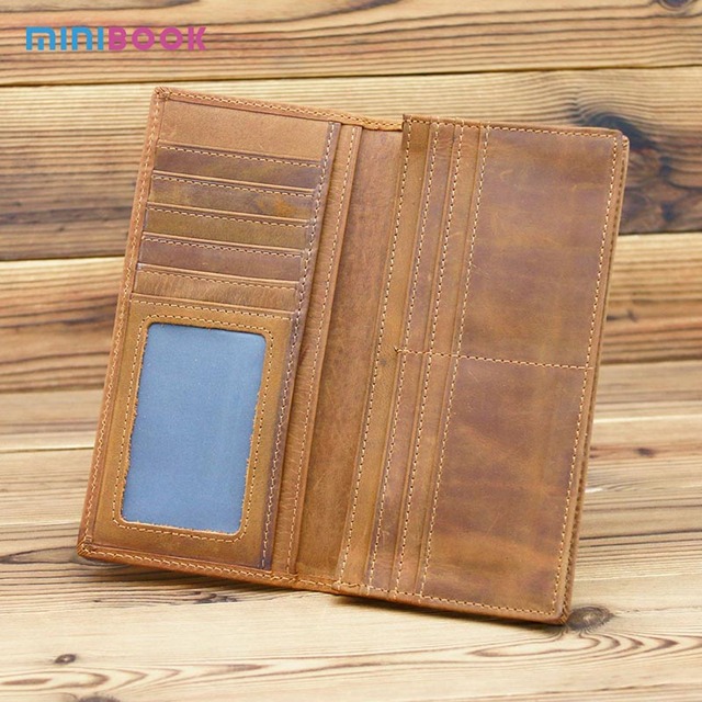 Minibook High Quality Creative Fashion Card Holder Genuine Leather Multi Function Clip Wallet