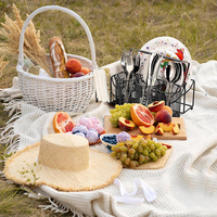 Panier en fil métallique multifonctionnel pour serviettes, assiettes, fourchettes et couverts, idéal pour la maison et les restaurants