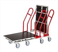 Chariot de transport robuste en acier Vallink avec poignée amovible, galvanisé à chaud, pliable, pour entrepôt, transport et stockage, capacité 500 kg