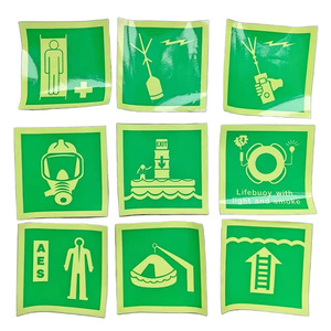 Autocollants lumineux IMO pour la navigation maritime, film phosphorescent avec support adhésif, marquages de navires, signes d'évacuation et de sauvetage d'urgence - Product Image 1