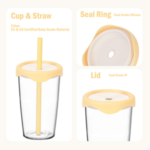 新しい500MLトリタンタンブラー、シリコン蓋とストロー付き、再利用可能な透明プラスチック製ウォーターカップ、ジュース、牛乳、スムージー、毎日の飲料に - Product Image 6