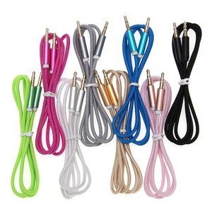 Câble Aux stéréo tressé 3.5mm mâle à mâle, câble Audio pour <span class=keywords><strong>iPhone</strong></span>, téléphone de <span class=keywords><strong>voiture</strong></span>, casque MP4, haut-parleur, <span class=keywords><strong>cordon</strong></span> de ligne, 1m - Product Image 6