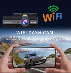 Kamera Perekam 4K baru 2025, perekam GPS WIFI kamera ganda kamera 3 lensa depan dan dalam saluran DVR kendaraan kotak hitam DVR Full hd 1080p - Product Image 4