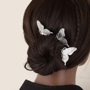 Venta al por mayor Retro Horquilla de pelo de las mujeres de la moda de oro antiguo Horquilla de Metal Mariposa Abejas Perla Peines de novia - Product Image 1
