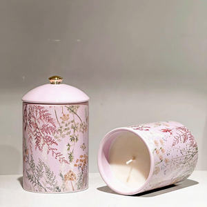 Bougie de luxe OEM ODM Bocal en céramique Logo privé personnalisé Meilleur prix de gros pour les occasions de Noël - Product Image 1