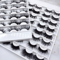Faux cils 3D en vison synthétique, lot de 5 paquets vides, ensembles de cils en gros, emballage naturel, 20 paires de cils en soie