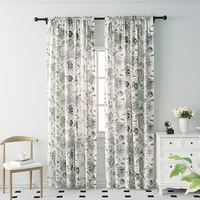 Français Floral Quatre Saisons Universel Rideau Tissu Moderne Simple Fleur Oiseau Coton Lin Salon Rideau En Gros