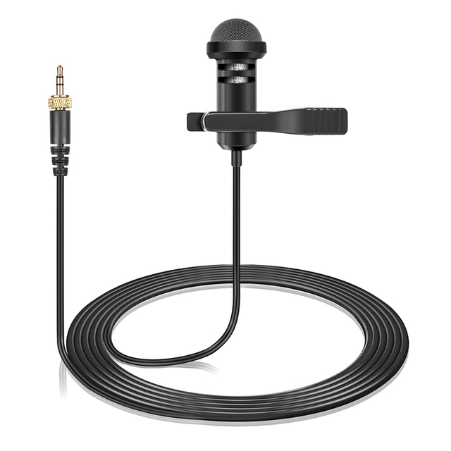1.5m Lapel Lavalier Microphone Tie Clip Mic Mini Screw Jack 3.5mm Wired Condenser Noise Cancelling Lightweight 2.4G UHF Device