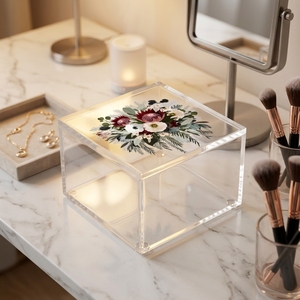 Caja Decorativa Acrílica Transparente con Impresión UV Personalizada, Caja <span class=keywords><strong>de</strong></span> Almacenamiento Acrílica Cuadrada Transparente para Exhibición y Empaque <span class=keywords><strong>de</strong></span> Regalos - Product Image 2