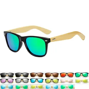 Солнцезащитные очки унисекс, цветные поляризационные винтажные, в стиле ретро, с защитой от ультрафиолета UV400, с деревянными бамбуковыми линзами под заказ, оптовая продажа
