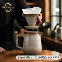 Kingze Classic 600ml Cafetière expresso en céramique pour barista de voyage écologique