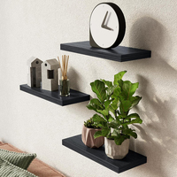 Étagère murale flottante en bois de style campagnard, 3 pièces, rangement solide pour salle de bain chambre cuisine salon pour la décoration de la maison