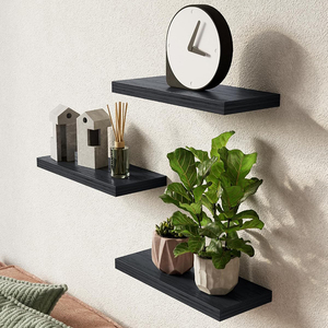 Étagère <span class=keywords><strong>murale</strong></span> flottante en bois de style campagnard, 3 pièces, <span class=keywords><strong>rangement</strong></span> solide pour salle de bain chambre cuisine salon pour la décoration de la maison - Product Image 5