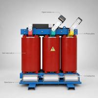 Transformateur de distribution triphasé à résine moulée de type sec 50kVA 630kVA 10kV 35kV IEC60076 à faibles pertes pour usage commercial