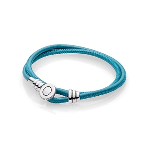 Bracelets en cuir tressé multicolores tendance <span class=keywords><strong>Pandora</strong></span> en argent S925, adaptés aux breloques DIY, bijoux, cadeaux exquis - Product Image 2