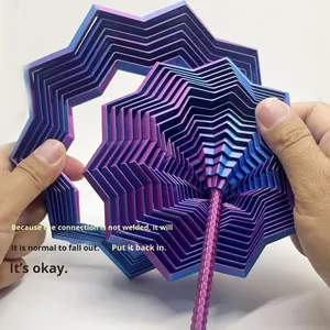 3d Toys Printed Plastic Octagonal Handle Screw Tower <b>Magical</b> Geometric Desktop Spiral Decompression Creative Puzzle Toy for All - Product Image 4