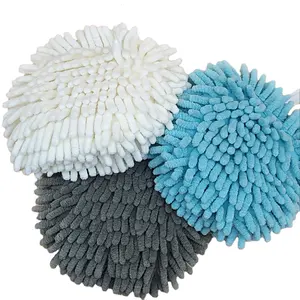 Thickened Lanyard Large Chenille Hand Ball Fast Absorbent Hand Towel Bathroom Kitchen Quick Dry Microfiber Cleaning Towel Ball
