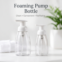 Bouteille Distributrice de Savon Liquide en PET Transparent de 250 ml et 300 ml, Forme Ovale, avec Pompe Moussante, pour Salle de Bain et Hôtel – Approvisionnement Direct Usine