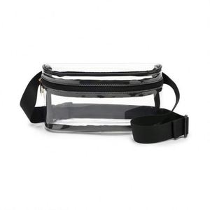 Custom Logo Outdoor Transparent Crossbody Sports Fitness Fanny <b>Pack</b> Black Clear PVC <b>Waterproof</b> Fitness Waist Bag for Girls - Product Image 4