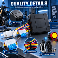 Dispositif antivol électronique pour moto GIORDON, télécommande bidirectionnelle, module d'alarme 105-125 dB avec faisceau de câblage, kit complet 12 V ABS