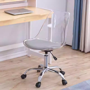 <span class=keywords><strong>Chaise</strong></span> pivotante réglable avec dossier en acrylique transparent et coussin de siège en cuir pour <span class=keywords><strong>bureau</strong></span>, étude, chambre à coucher, salon, <span class=keywords><strong>chaise</strong></span> d'ordinateur - Product Image 3