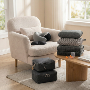 Nouveauté : Ensemble de voyage 6 en 1, oreiller et couverture, oreiller de voyage portable pour avion avec couverture douce et chaude pour les voyages - Product Image 5