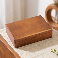 Boîte à bijoux rectangulaire en bois massif de style européen, luxe léger, haut de gamme, monocouche, anti-oxydation, pour boucles d'oreilles et bijoux